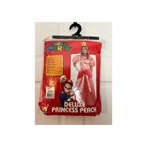 Super Mario Deluxe Princess Peach Adult Halloween Costume LARGE